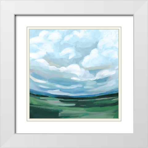 Crisp Horizon II White Modern Wood Framed Art Print with Double Matting by Barnes, Victoria