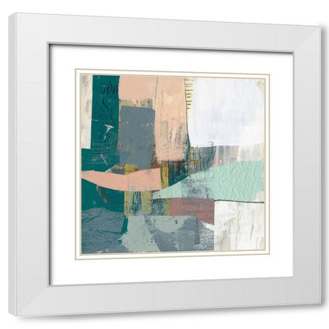 Pastel Collage I White Modern Wood Framed Art Print with Double Matting by Goldberger, Jennifer