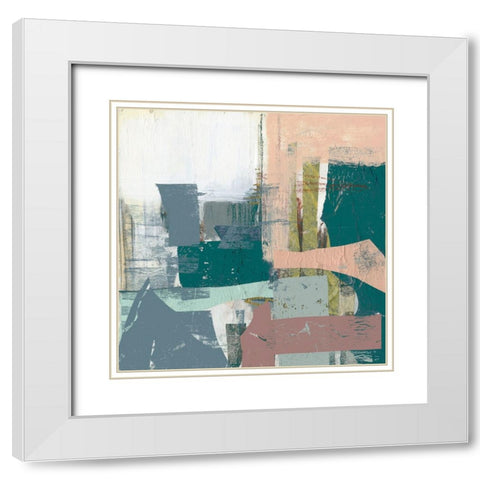 Pastel Collage II White Modern Wood Framed Art Print with Double Matting by Goldberger, Jennifer