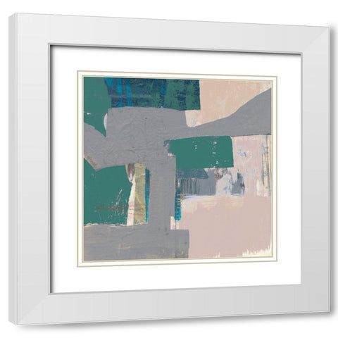 Pastel Collage III White Modern Wood Framed Art Print with Double Matting by Goldberger, Jennifer