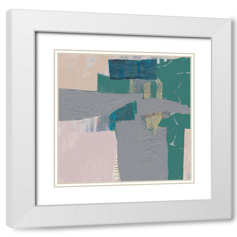 Pastel Collage IV White Modern Wood Framed Art Print with Double Matting by Goldberger, Jennifer