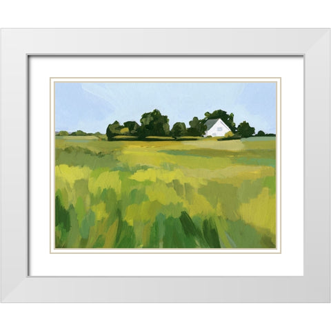 Meadow Lane II White Modern Wood Framed Art Print with Double Matting by Barnes, Victoria