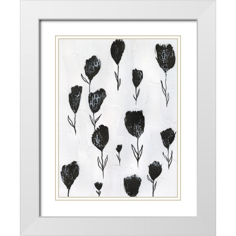 Pressed Poppurri II White Modern Wood Framed Art Print with Double Matting by Lam, Vanna