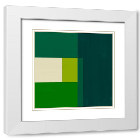 Emerald Centerpoint II White Modern Wood Framed Art Print with Double Matting by Vess, June Erica