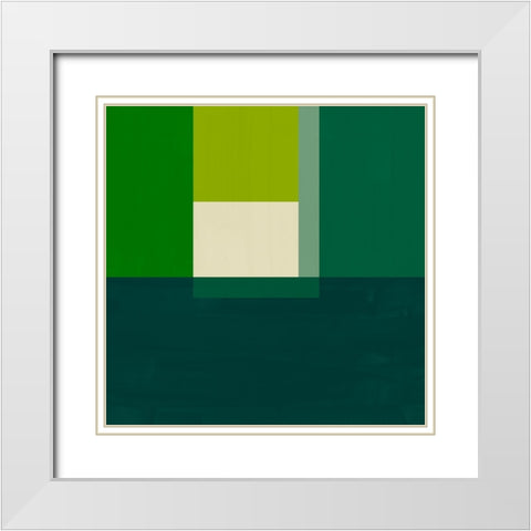 Emerald Centerpoint IV White Modern Wood Framed Art Print with Double Matting by Vess, June Erica