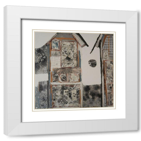 Bee Houses I White Modern Wood Framed Art Print with Double Matting by Ferrell, Erin McGee