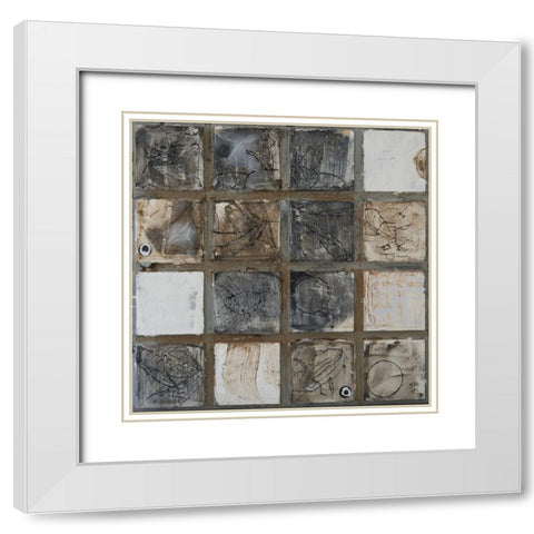 Unique Tiling I White Modern Wood Framed Art Print with Double Matting by Ferrell, Erin McGee
