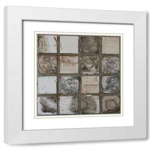 Unique Tiling III White Modern Wood Framed Art Print with Double Matting by Ferrell, Erin McGee