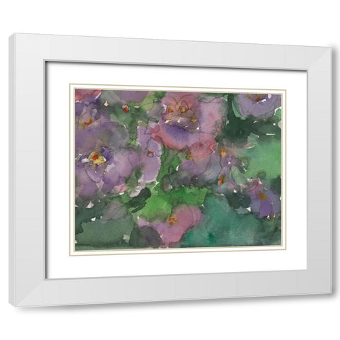The Language of Violets I White Modern Wood Framed Art Print with Double Matting by Dixon, Samuel