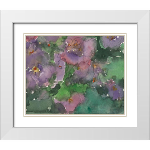 The Language of Violets I White Modern Wood Framed Art Print with Double Matting by Dixon, Samuel