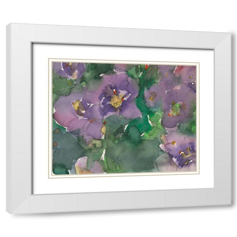 The Language of Violets II White Modern Wood Framed Art Print with Double Matting by Dixon, Samuel