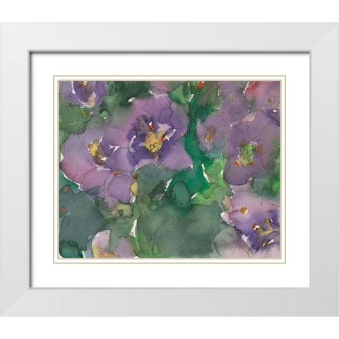 The Language of Violets II White Modern Wood Framed Art Print with Double Matting by Dixon, Samuel
