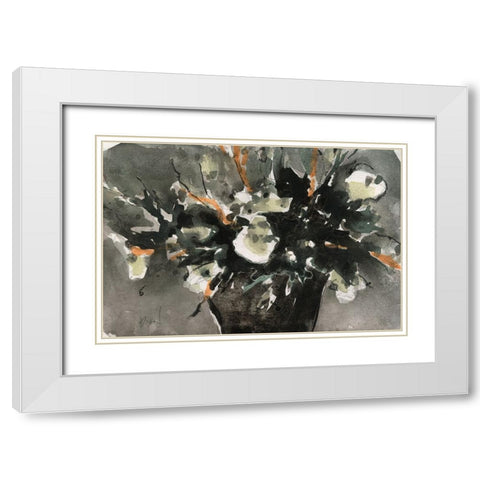 Dark Flower Aesthetic  I White Modern Wood Framed Art Print with Double Matting by Dixon, Samuel
