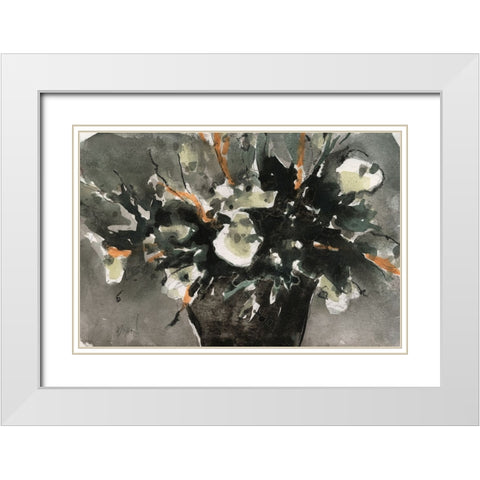 Dark Flower Aesthetic  I White Modern Wood Framed Art Print with Double Matting by Dixon, Samuel