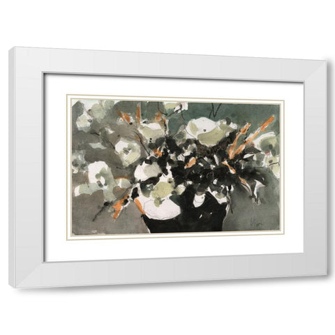 Dark Flower Aesthetic  II White Modern Wood Framed Art Print with Double Matting by Dixon, Samuel