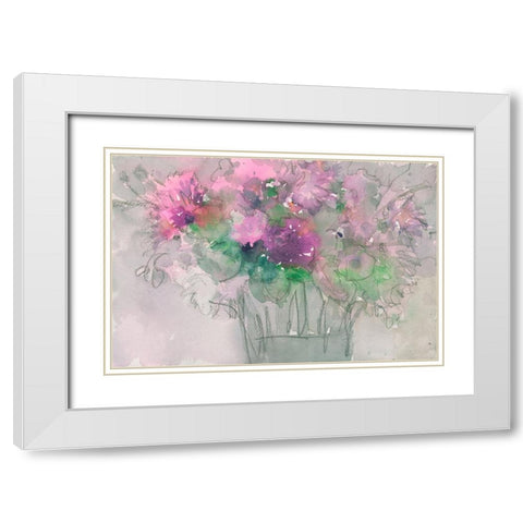 The Table Arrangement I White Modern Wood Framed Art Print with Double Matting by Dixon, Samuel