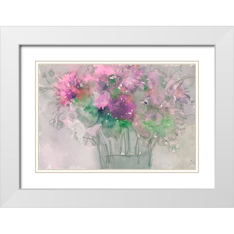 The Table Arrangement I White Modern Wood Framed Art Print with Double Matting by Dixon, Samuel