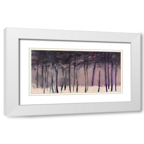 Misty Tree Line II White Modern Wood Framed Art Print with Double Matting by Dixon, Samuel