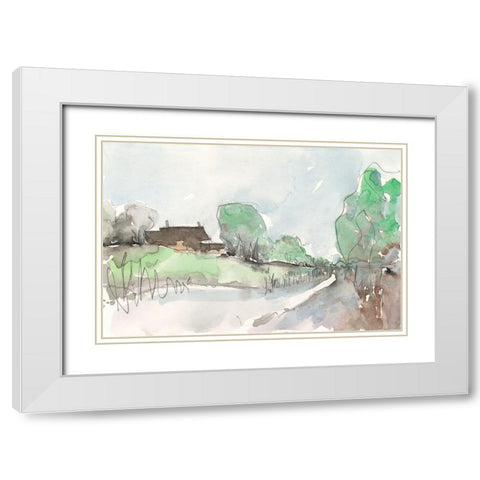 The Landscape Background I White Modern Wood Framed Art Print with Double Matting by Dixon, Samuel