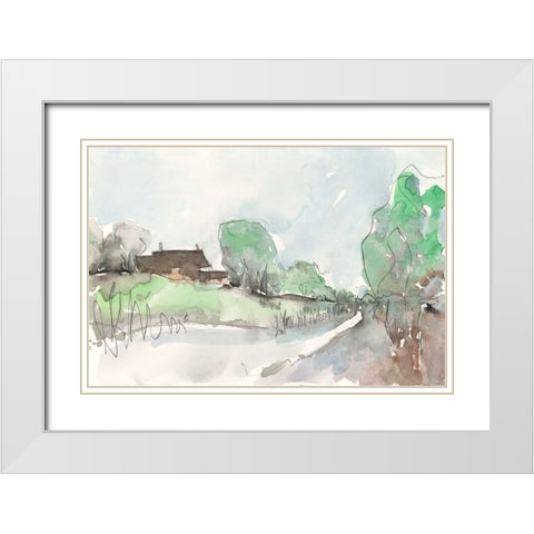 The Landscape Background I White Modern Wood Framed Art Print with Double Matting by Dixon, Samuel