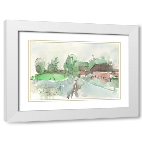 The Landscape Background II White Modern Wood Framed Art Print with Double Matting by Dixon, Samuel