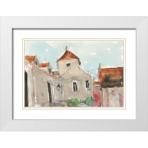 14 Route De Beaune White Modern Wood Framed Art Print with Double Matting by Dixon, Samuel