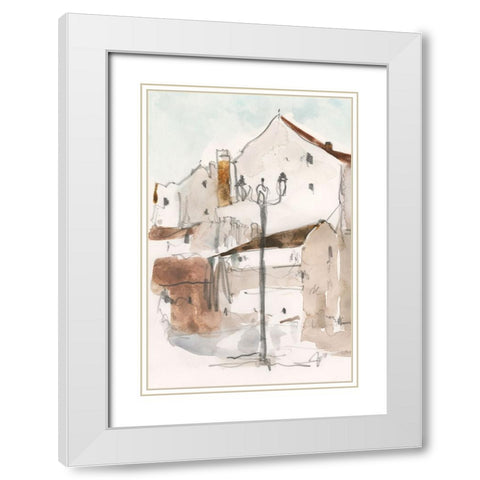 Another Frigiliana Sketch I White Modern Wood Framed Art Print with Double Matting by Dixon, Samuel