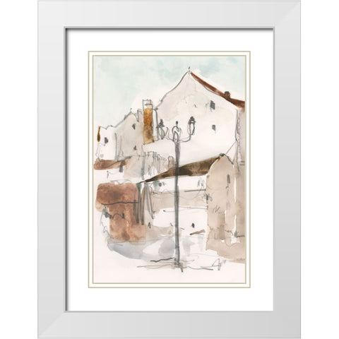 Another Frigiliana Sketch I White Modern Wood Framed Art Print with Double Matting by Dixon, Samuel