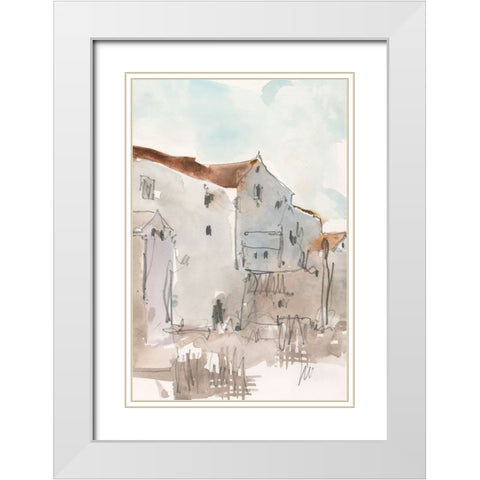 Another Frigiliana Sketch II White Modern Wood Framed Art Print with Double Matting by Dixon, Samuel