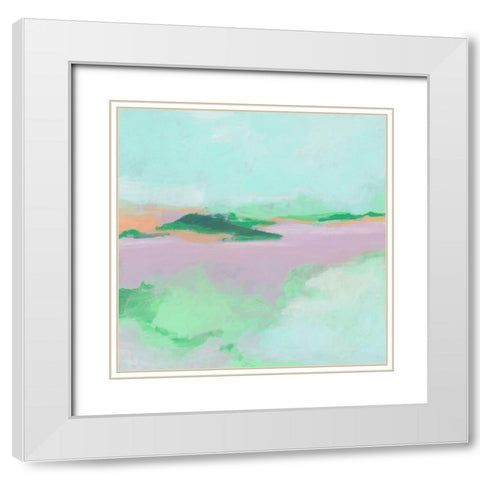 Lavender Sea I White Modern Wood Framed Art Print with Double Matting by Vess, June Erica
