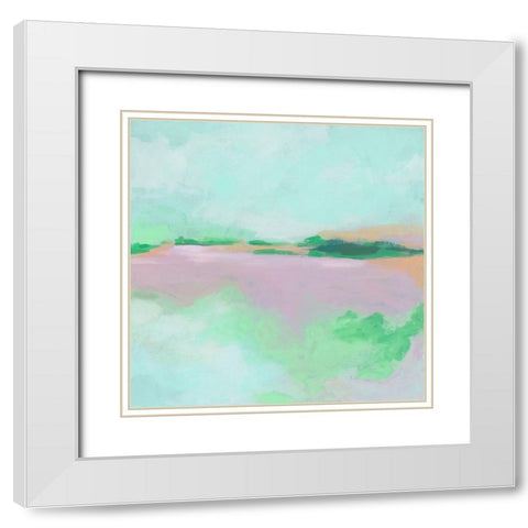Lavender Sea II White Modern Wood Framed Art Print with Double Matting by Vess, June Erica