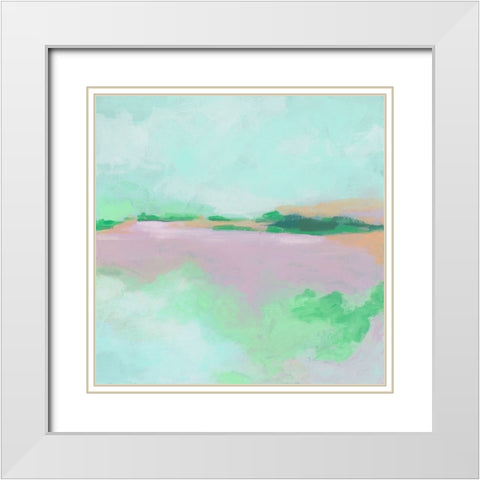 Lavender Sea II White Modern Wood Framed Art Print with Double Matting by Vess, June Erica