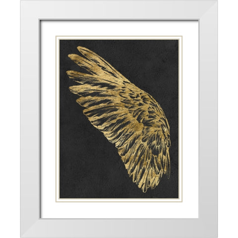 Gilded Wing I White Modern Wood Framed Art Print with Double Matting by Vision Studio