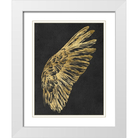 Gilded Wing II White Modern Wood Framed Art Print with Double Matting by Vision Studio