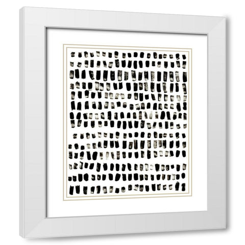 Ink March I White Modern Wood Framed Art Print with Double Matting by Vess, June Erica