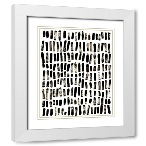 Ink March II White Modern Wood Framed Art Print with Double Matting by Vess, June Erica
