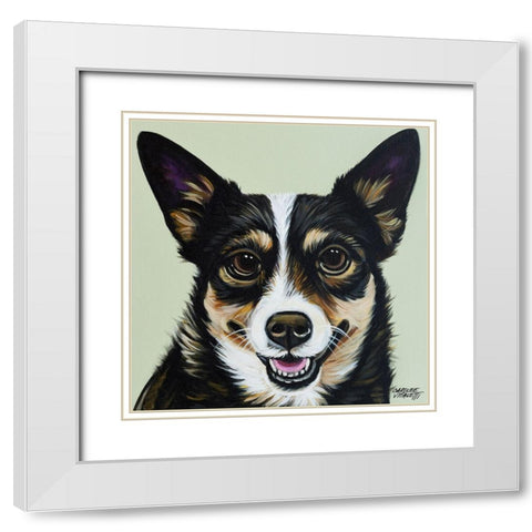 Black and Tan Corgi White Modern Wood Framed Art Print with Double Matting by Vitaletti, Carolee