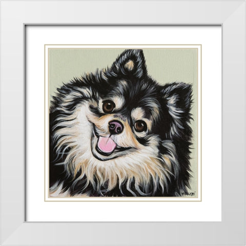 Black and Tan Pomeranian White Modern Wood Framed Art Print with Double Matting by Vitaletti, Carolee