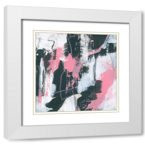 Graffiti Kiss I White Modern Wood Framed Art Print with Double Matting by Vess, June Erica
