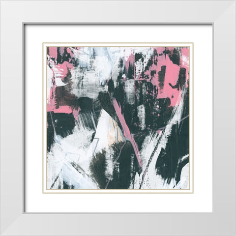 Graffiti Kiss III White Modern Wood Framed Art Print with Double Matting by Vess, June Erica