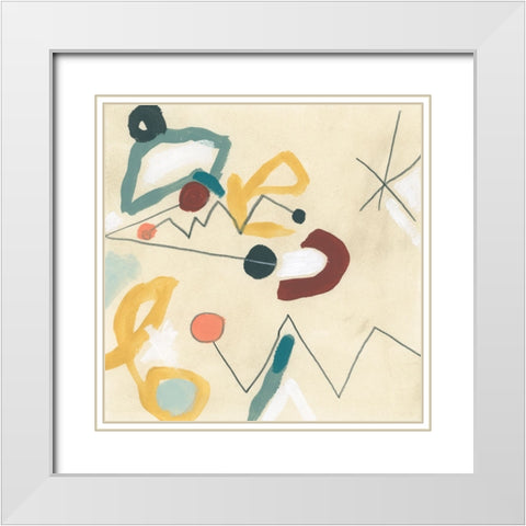 Ahora Mismo II White Modern Wood Framed Art Print with Double Matting by Vess, June Erica