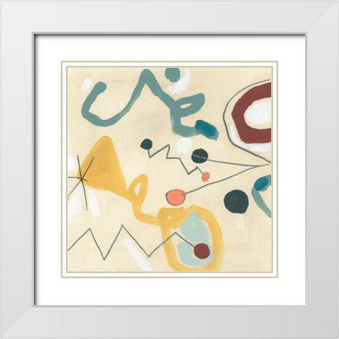Ahora Mismo III White Modern Wood Framed Art Print with Double Matting by Vess, June Erica