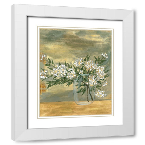 Floral Arrangement I White Modern Wood Framed Art Print with Double Matting by Wang, Melissa