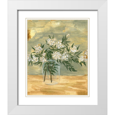 Floral Arrangement II White Modern Wood Framed Art Print with Double Matting by Wang, Melissa