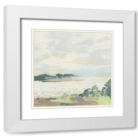 Ivory Lake II White Modern Wood Framed Art Print with Double Matting by Vess, June Erica