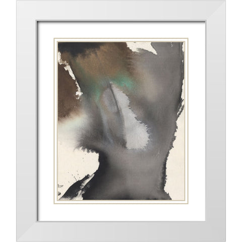 Onyx Wash II White Modern Wood Framed Art Print with Double Matting by Goldberger, Jennifer