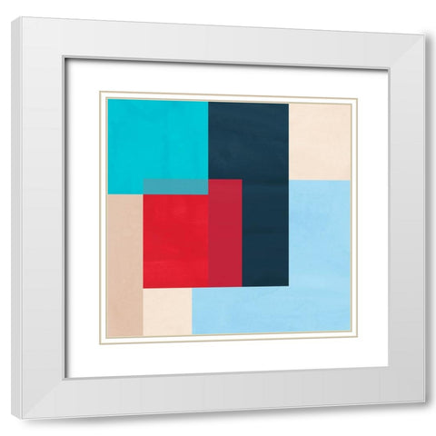 Red Light I White Modern Wood Framed Art Print with Double Matting by Vess, June Erica