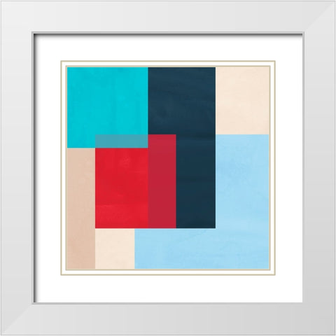 Red Light I White Modern Wood Framed Art Print with Double Matting by Vess, June Erica