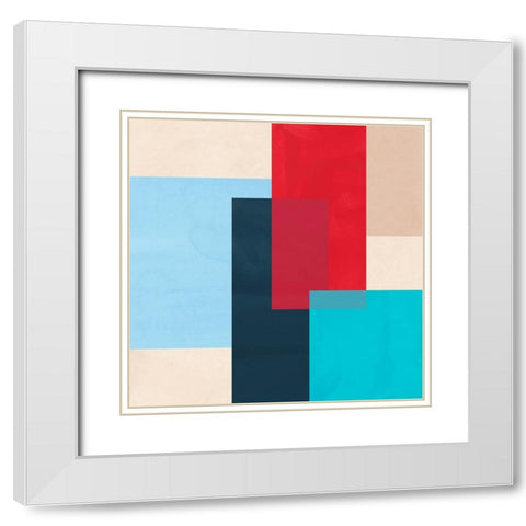 Red Light II White Modern Wood Framed Art Print with Double Matting by Vess, June Erica