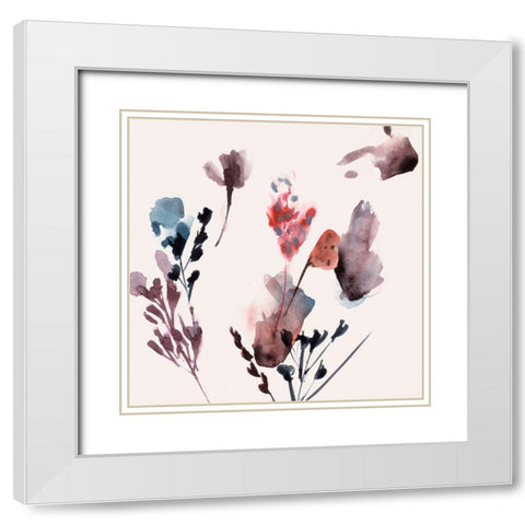 Flower Dreams III White Modern Wood Framed Art Print with Double Matting by Wang, Melissa